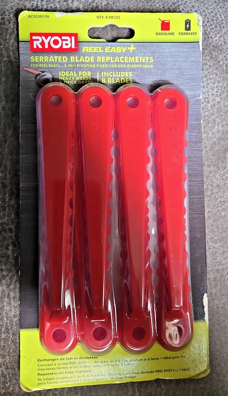 Ryobi Reel Easy + Serrated Blade Replacements 8 Blades AC053N1FB